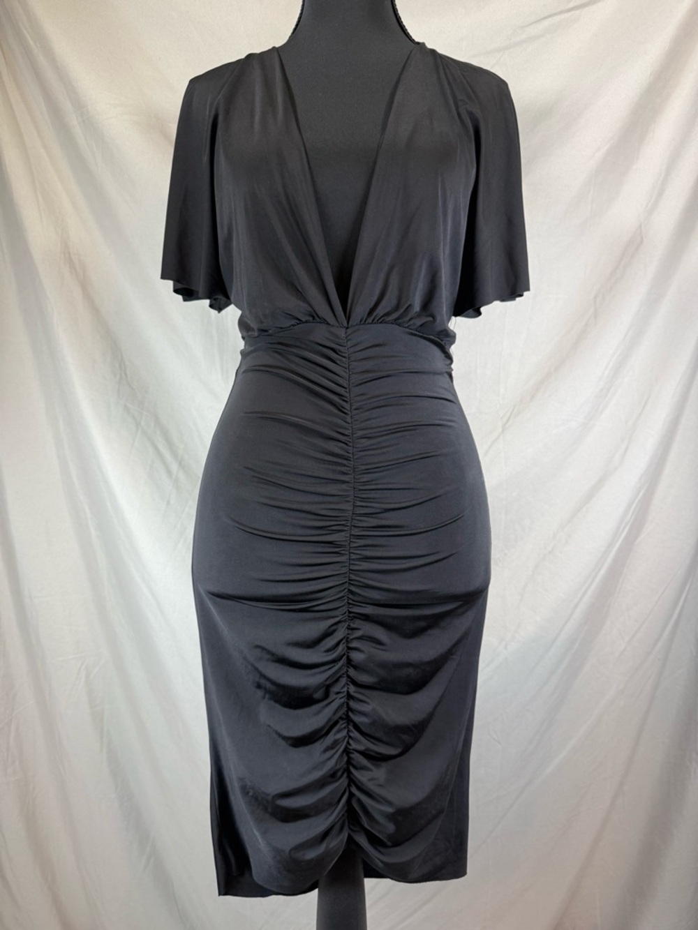 Baby Phat Vintage Y2K Ruched Bodycon Dress 🖤✨ Size Small - Picture 1 of 7